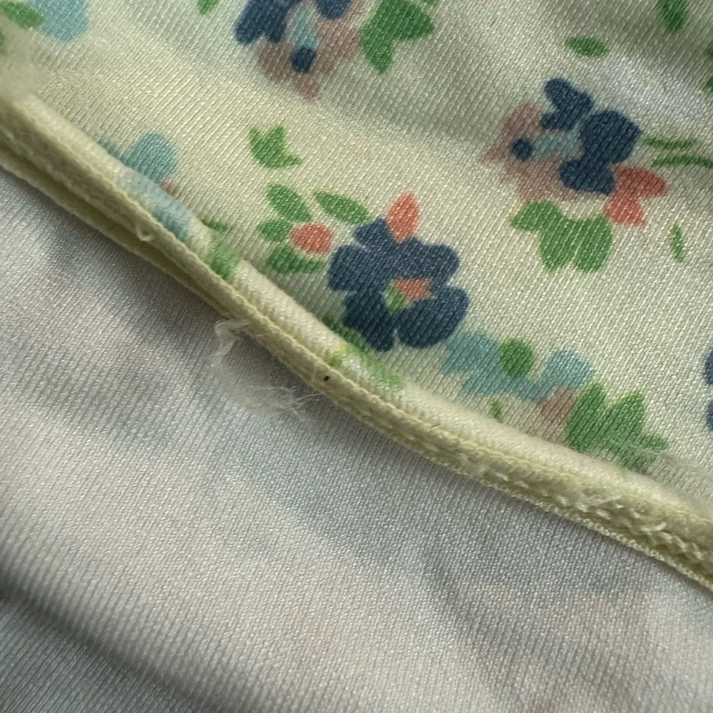 Anthropologie Floral Crop Cami Top in Yellow Straps Size L/XL - Picture 6 of 14